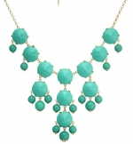 Color Bubble BIB Statement Fashion Necklace - Turquoise