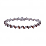 6.50 CT Garnet Bracelet In Sterling Silver 7.5 Inches (13 Grams)