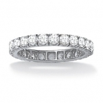 PalmBeach Jewelry 2.40 TCW Round Cubic Zirconia Eternity Band Ring in 10k White Gold