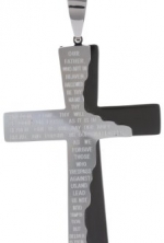 Men's Stainless Steel Tablet Cross Pendant Necklace, 24