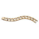 PalmBeach Jewelry 51689 Mens 18k Yellow Gold-Plated Curb-Link Bracelet 8 3/4