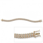 PalmBeach Jewelry 46344 Diamond Accent 18k Yellow Gold Over Sterling Silver S-Link Tennis Bracelet 8