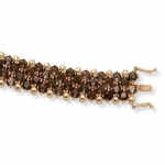 PalmBeach Jewelry 21415 20.00 TCW Round Genuine Smoky Quartz 14k Yellow Gold-Plated Tennis Bracelet 7 1/4