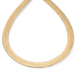 PalmBeach Jewelry 25399 18k Yellow Gold Over Sterling Silver Herringbone Link Necklace 18