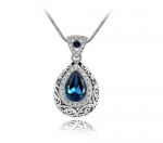 KATGI Fashion Austrian Crystal Diamond Accent Teardrop Pendant Necklace