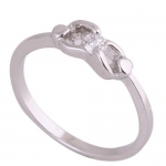 YANTU 1pc Women's and Men's Sweet Luxury 18 k White Gold Plating Rings Jewelry