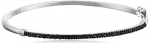 Silver Black Diamond Bangle Bracelet (0.25 cttw)