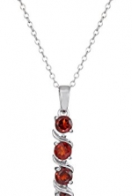 Sterling Silver Garnet Pendant Necklace, 18