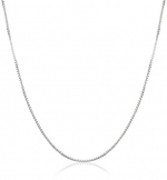 10k White Gold .50mm Solid Box Chain Necklace, 18