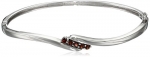 Sterling Silver Five-Stone Garnet Bangle Bracelet