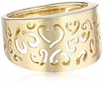 14k Yellow Gold Fancy Heart Ladies Ring, Size 7