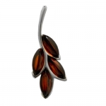 Cherry Amber Sterling Silver Small Flower Pendant