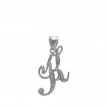 Sterling Silver Initial Pendant Necklace, 16 Chain (K)