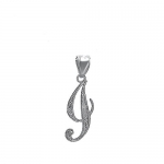 Sterling Silver Initial Pendant Necklace, 16 Chain (I)