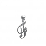 Sterling Silver Initial Pendant Necklace, 16 Chain (F)