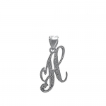 Sterling Silver Initial Pendant Necklace, 16 Chain (H)