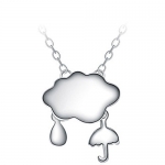 Chaomingzhen Sterling Silver Raindrop Clouds Umbrella Pendants Necklaces Women with Chain