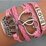 Koson-Man Boys / Girls Leather Metal Bracelet Multilayer Braided Friendship Bracelets Charm Bracelets