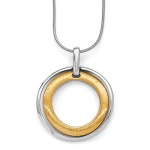 Sterling Silver Gold-tone Flash 24k Plated Pendant - JewelryWeb