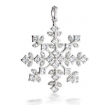 Bling Jewelry Sterling Silver Princess Cut CZ Vintage Style Snowflake Pendant