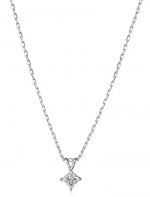 IGI Certified 14k White Gold Princess-Cut Diamond Pendant Necklace (0.50 cttw, H-I Color, I1 Clarity), 18