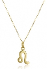 Gold Plated Sterling Silver Leo Zodiac Pendant Necklace, 18