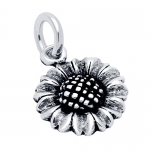 925 Sterling Silver Sunflower Pendant / Bracelet Bangle Charm 14MM (Made in USA) (Free 18 Inch Italian Chain Necklace)