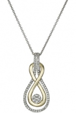 18k Gold-Plated Sterling Silver Diamond Twist Pendant Necklace (1/4 cttw, I-J Color, I2-I3 Clarity), 18