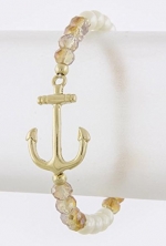 BAUBLES & CO ANCHOR ORNATE ACCENT BRACELET (Brown)