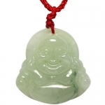 Dahlia Jadeite Certified Grade A Jade Hand Carved Adjustable Pendant Necklace, Buddha