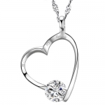 Chaomingzhen Sterling Silver Cubic Ziconia My Sister My Friend Open Heart Pendant Necklace for Women