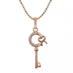 Snowman Lee Love Kisses 18k Rose Gold Plated Chain Necklace With Variety Style Pendant (key)