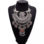 Girl Era Best Multi-Layers Filigree Flower Pendant Statement Chunky Long Big Collar Necklace(o)