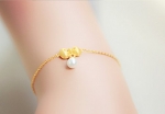 OK-STORE 925 Sterling Silver Plated 24k Gold Hello Kitty Bracelet Ornaments(bracelet)