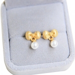 OK-STORE Jewelry 925 Sterling Silver Plated 24k Gold Hello Kitty Earrings Ear Stud for Girl(earrings)