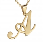 Besteel Womens Mens Stainless Steel Alphabet Name Initial Letters Pendant Necklace Letter A