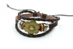 November's Chopin (TM) Bronze Flower Braided Charm Adjustable Lucky Wrap Bracelet