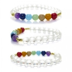 7 Chakra - A Beaded Bracelet with GoldTone accents By Kanti Design