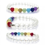 7 Chakra - A Beaded Bracelet with SilverTone accents By Kanti Design