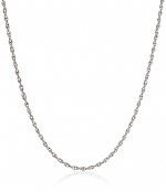 14k White Gold Solid Perfectina Chain Necklace (1.0mm), 18