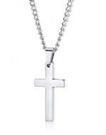 Jstyle Jewelry Mens Simple Cross Necklace Stainless Steel Pendant for Women 22 Inch Small