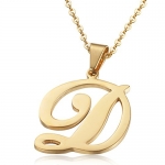 Besteel Womens Mens Stainless Steel Alphabet Name Initial Letters Pendant Necklace Letter D