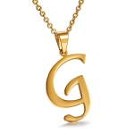 Besteel Womens Mens Stainless Steel Alphabet Name Initial Letters Pendant Necklace Letter G