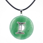 Cat Eye Jewels Unique Design Zodiac Sign Color Optional Semi Precious Stone Green Quartz Donut interchangeable Two Piece Pendant(S003)